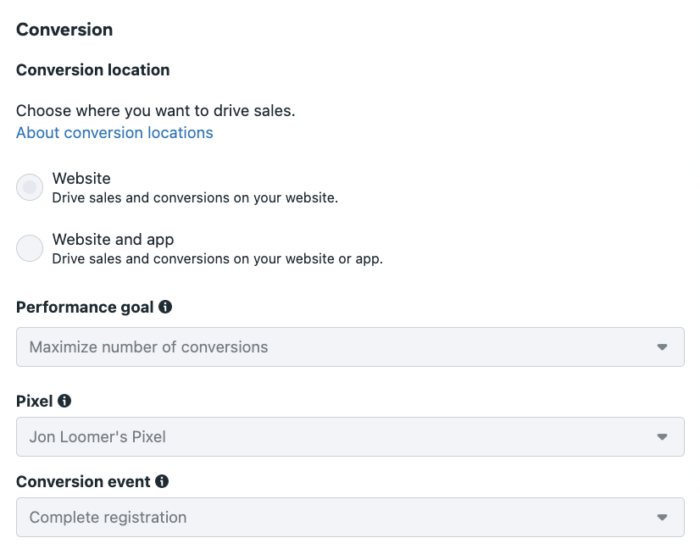 Advantage+ Shopping Registrations